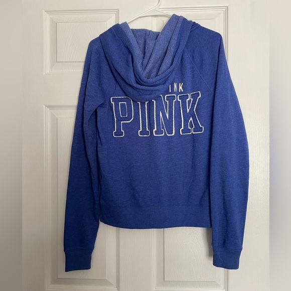 PINK Victoria's Secret Blue Zip-Up Hoodie size small - Picture 4 of 5